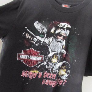 Harley Davidson Santa on Motorcycle Shirt Santa on Harley Christmas Shirt sz L